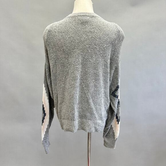 Vintage 80s silk/wool blend gray dolman sleeve sweater size medium - Picture 3 of 14